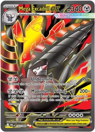 Mega Excadrill ex - 103/084 — ME05: Pitch Black Pokémon TCG card by Keisuke Azuma