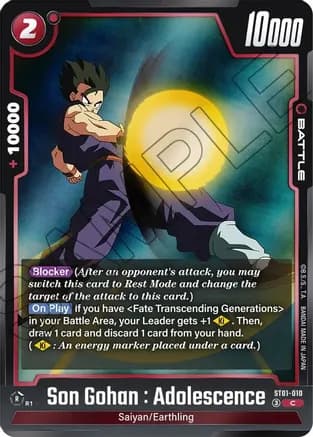 Son Gohan : Adolescence - ST01-010 — Story Booster 01