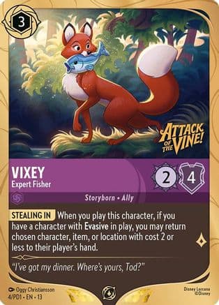Vixey - Expert Fisher — Disney Lorcana Promo Cards