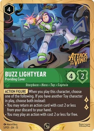 Buzz Lightyear - Providing Cover (Prerelease Promo) — Disney Lorcana Promo Cards