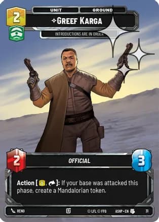 Greef Karga (Foil) — Ashes of the Empire - Weekly Play Promos