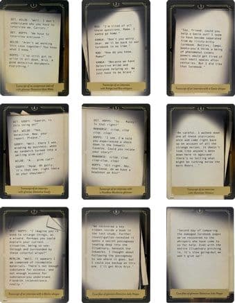 Whispers in the Well Case File Cards (Set of 18) — Whispers in the Well