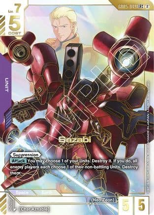 Sazabi (LR++) — Freedom Ascension Gundam Card Game card by Char Aznable