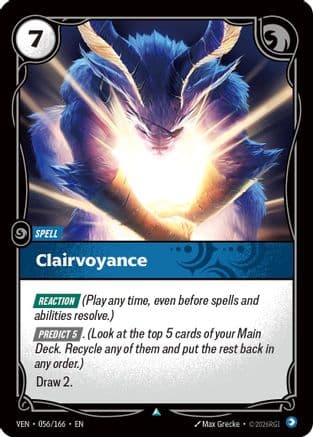 Clairvoyance — Vendetta Riftbound: League of Legends TCG card by Max Grecke