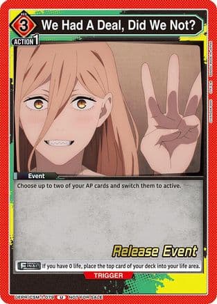 We Had A Deal, Did We Not? — Union Arena card