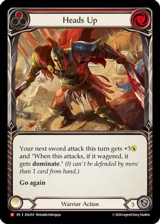 Heads Up — Flesh and Blood card