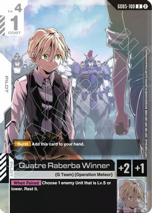 Quatre Raberba Winner (Event Pack 02) — Gundam Promotional Cards