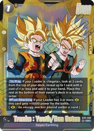 Trunks : Youth/Son Goten — Story Booster 01