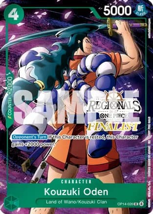 Kouzuki Oden (Regionals Finalist Card Set 26-27 Vol.2) — One Piece Promotion Cards