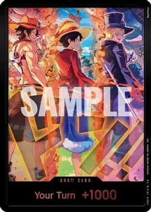 DON!! Card (English Version 3rd Anniversary Set) (Ace, Luffy, Sabo) — One Piece Promotion Cards