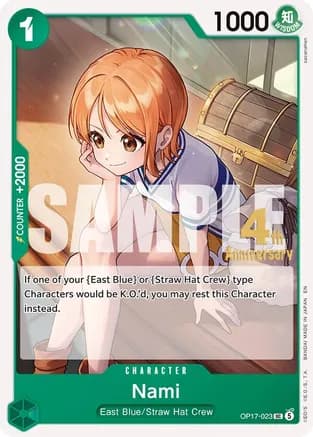 Nami (023) — The World's Strongest Warriors Release Event Cards