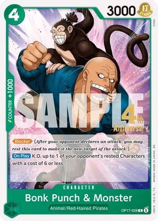 Bonk Punch & Monster — The World's Strongest Warriors Release Event Cards