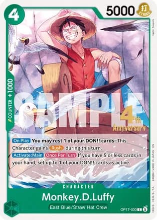 Monkey.D.Luffy (030) — The World's Strongest Warriors Release Event Cards