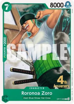 Roronoa Zoro (035) — The World's Strongest Warriors Release Event Cards
