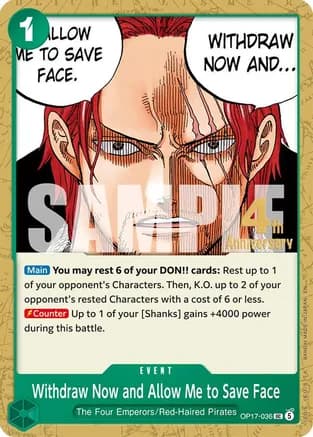 Withdraw Now and Allow Me to Save Face — The World's Strongest Warriors Release Event Cards