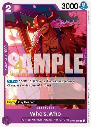 Who's.Who — The World's Strongest Warriors Release Event Cards