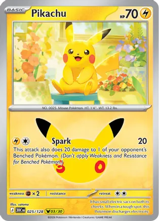 Pikachu - 025/128 — ME: 30th Celebration
