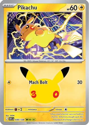 Pikachu - 030/128 — Pokémon TCG card