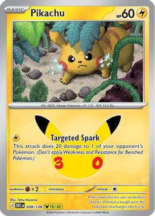 Pikachu - 038/128 — Pokémon TCG card