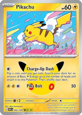 Pikachu - 042/128 — Pokémon TCG card