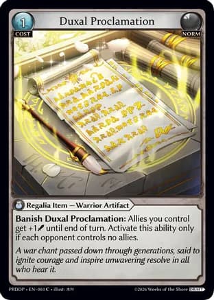 Duxal Proclamation — .asphodel/paradise Draft Pack