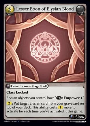Lesser Boon of Elysian Blood — .asphodel/paradise: Pantheon