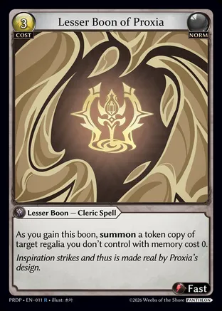 Lesser Boon of Proxia — .asphodel/paradise: Pantheon
