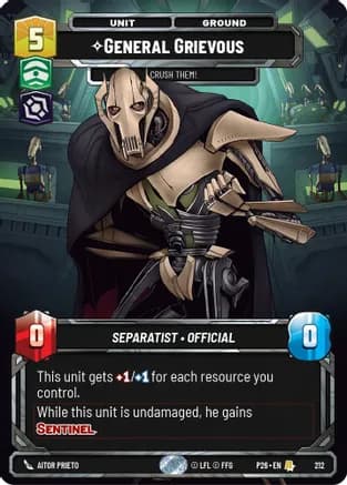 General Grievous - Crush Them! — Sector and Regional Promos: Season 2 Star Wars: Unlimited card by Aitor Prieto