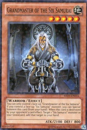 Grandmaster of the Six Samurai (Starfoil) — Battle Pack Tournament Prize Cards Yu-Gi-Oh! card by KAZUKI TAKAHASHI