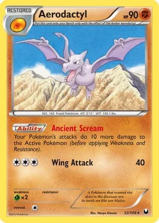 Aerodactyl — Dark Explorers Pokémon TCG card by Naoyo Kimura
