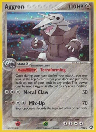 Aggron — EX Power Keepers Pokémon TCG card by Kagemaru Himeno