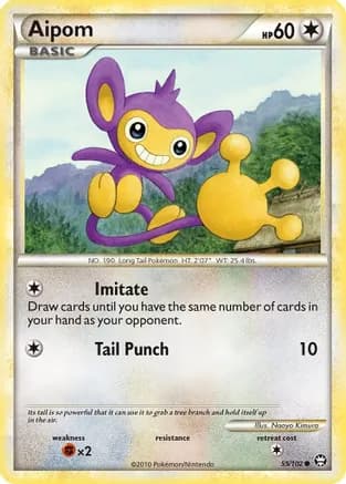 Aipom — Triumphant Pokémon TCG card by Naoyo Kimura