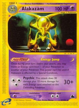 Alakazam (2) — Skyridge Pokémon TCG card by Kimiya Masago