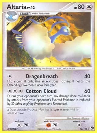 Altaria — Great Encounters Pokémon TCG card by Kagemaru Himeno