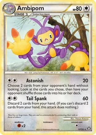 Ambipom — Triumphant Pokémon TCG card by Naoyo Kimura