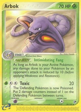 Arbok — EX Sandstorm Pokémon TCG card by Midori Harada