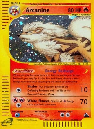 Arcanine (H2) — Skyridge Pokémon TCG card by Aya Kusube