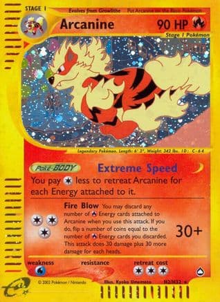 Arcanine (H2) — Aquapolis Pokémon TCG card by Kyoko Umemoto