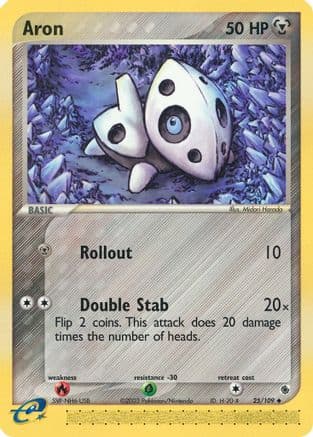 Aron - 25/109 — EX Ruby and Sapphire Pokémon TCG card by Midori Harada