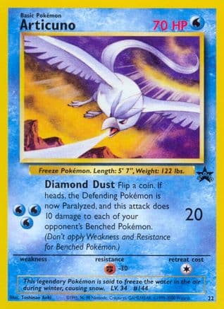 Articuno (22) — WoTC Promo Pokémon TCG card by Toshinao Aoki