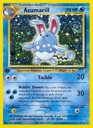 Azumarill — Neo Genesis Pokémon TCG card by Kouki Saitou