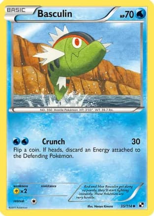 Basculin — Black and White Pokémon TCG card by Naoyo Kimura
