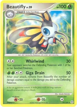 Beautifly — Diamond and Pearl Pokémon TCG card by Atsuko Nishida