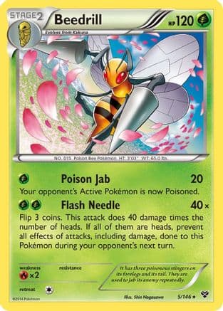 Beedrill — XY Base Set Pokémon TCG card by You Iribi