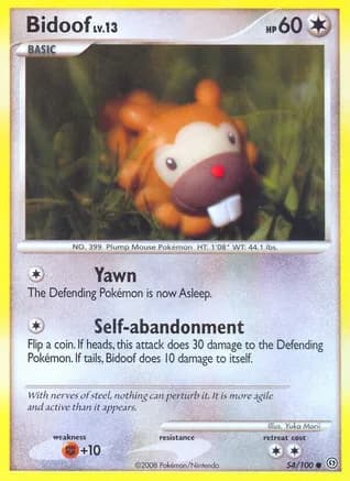 Bidoof — Stormfront Pokémon TCG card by Yuka Morii