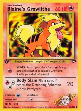 Blaine's Growlithe — Gym Challenge