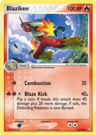 Blaziken — EX Holon Phantoms Pokémon TCG card by Hiromichi Sugiyama