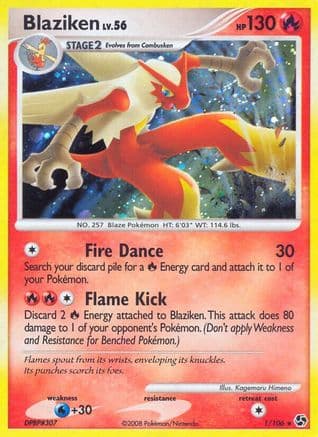 Blaziken — Great Encounters Pokémon TCG card by Kagemaru Himeno
