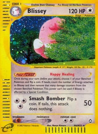 Blissey (H6) — Aquapolis Pokémon TCG card by Naoya Kimura