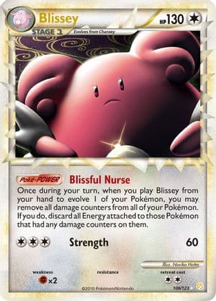 Blissey (Prime) — HeartGold SoulSilver Pokémon TCG card by Noriko Hotta